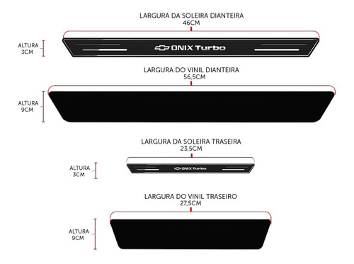 Soleira Protetor Porta Gm Onix Turbo 2020 2021 Sedan Hatch