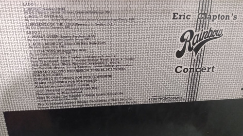 Lp - Eric Clapton´s Rainbow Concert - 1974 - Rcki (Usado)