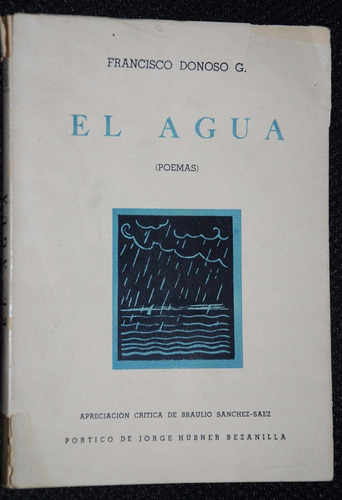 Poesia  Francisco Donoso  El Agua 1941 Firmado