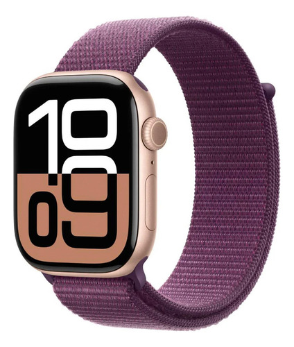 Apple Watch Series 10 46mm (mwwv3) Aluminio Rosa Loop Tela Morado Diseño De La Correa Milanese