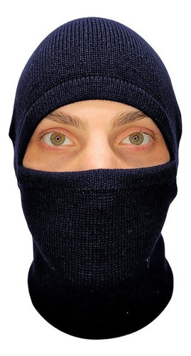 Balaclava Capuz De Lã Térmico Frigorifico Touca Ninja Moto Cor Azul