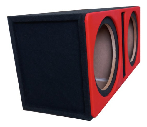 Cajón Para Subwoofer 12 Doble Mdf Con Antifaz Color Rojo