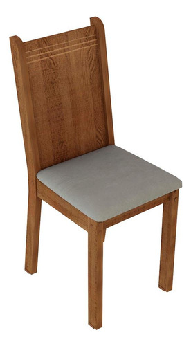 Kit 4 Sillas 4290 Madesa Marrón/Beige Color de la Estructura de la Silla Marrón Color del Asiento Beige Diseño de la tela Liso