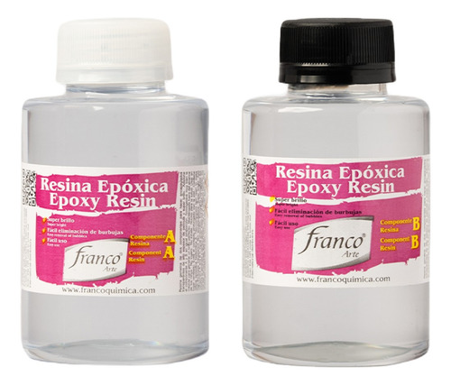 Resina epóxi dupla de 120 ml Comp A & B Franco Arte Color Liquid Glass
