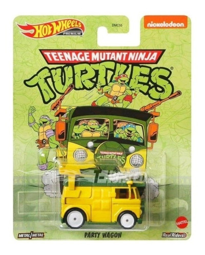 Hot Wheels Van Party Wagon Tartarugas Ninja Spiderman Mobile Cor Azul E Amarela