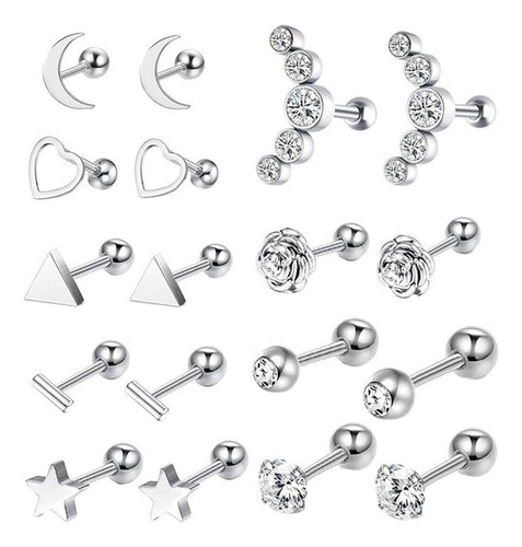 Youpin Juego De Aretes De 18 Piezas Helix 16g Barbell