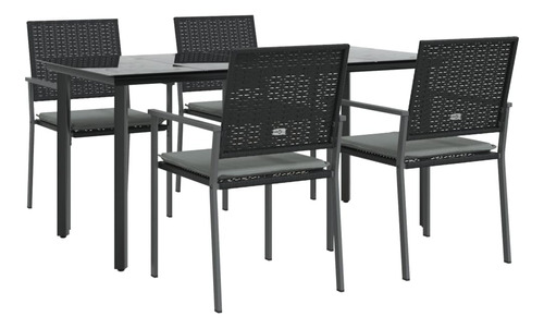 Vidaxl Outdoor Patio Dining Set 5-piece With Cushions - Wea.