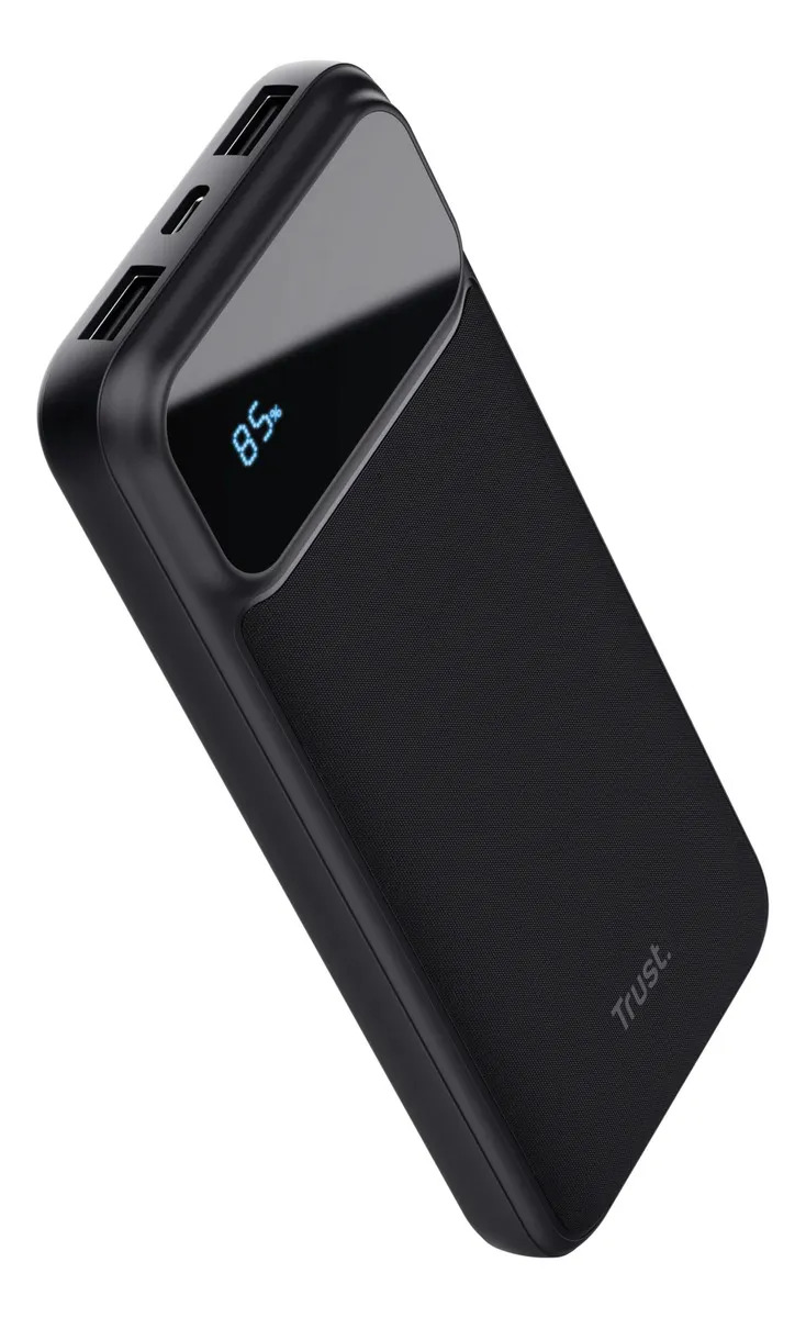 Power Bank Trust Negro Con Pantalla Digital 10000mah Negro