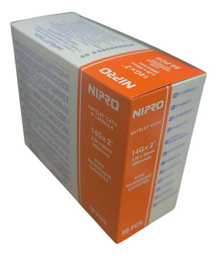 Catéter (bránula) Nipro 14g X 2 Caja 50 Un
