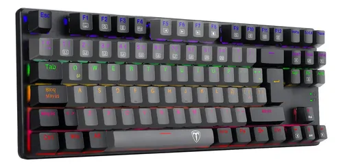 Teclado T-Dagger Bora Rainbow T-tgk313-rd-sp Red Teclado Gris Negro Español