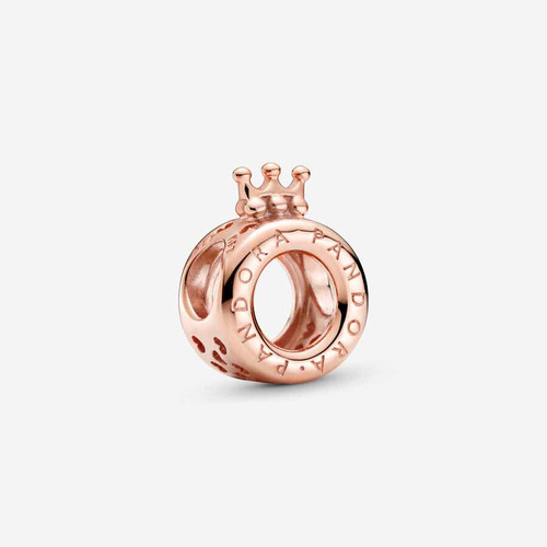 Charm Pandora Logo & Crown 14k Rose Gold Original