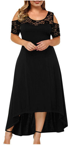 Lcziwo Vestido Talla Para Mujer Hombro Frio Manga Corta Maxi