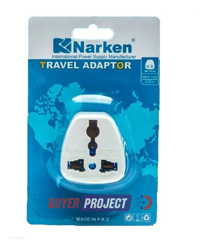 Adaptador De Corriente Narken Nk-703 De Toma Redondo A Plano