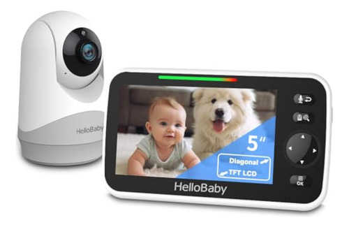 Hellobaby Monitor Con Cámara Y Audio, Pantalla De 5