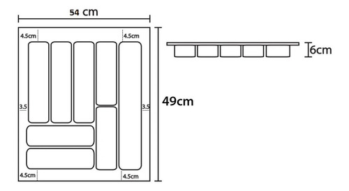 Imagen 4 de 10 de Cubiertero Organizador Para Cajon 54x49cm
