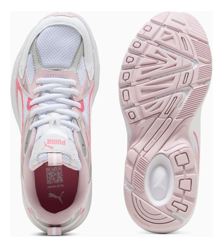 Tenis Puma Milenio Tech Retro Deportivo Blanco Con Rosa Para Mujer