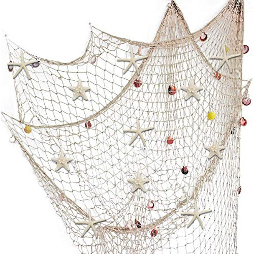 79 X 59 Pulgadas Nature Fish Net Decoración De Pared C...