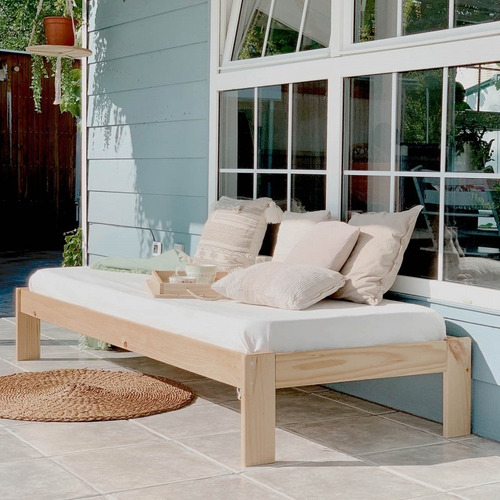 Imagen 1 de 7 de Cama Sencilla En Madera Natural Maciza 80 X 190 Ref: Bose