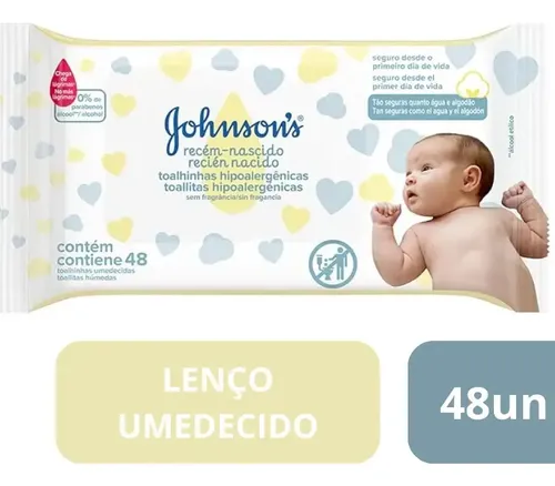 Toalhas Umedecidas Johnson's Recem Nacido 48 Unidades
