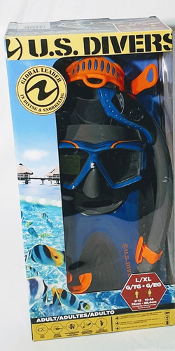 Kit De Buceo Snorkel Visor Cristal Aletas Us Divers Adulto