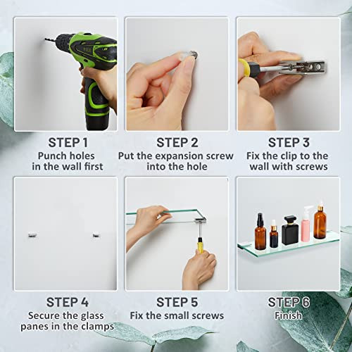 Estantería De Baño De Dos Piezas Con Cristal Templado Para B