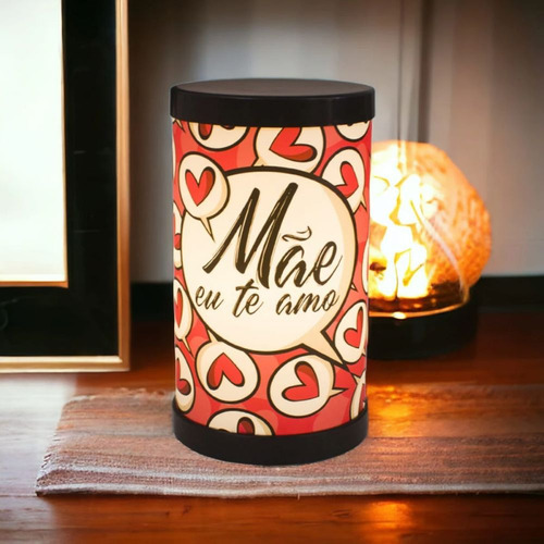 Luminaria Abajur Coração Rosa Mae Eu Te Amo Luciano Martins