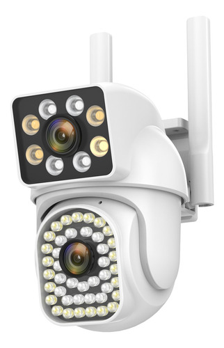 Cámara De Seguridad Wifi Exterior 8mp Alarma Con Doble Lente Cámara De Vigilancia Inalambricas Doble Pantalla Con Led