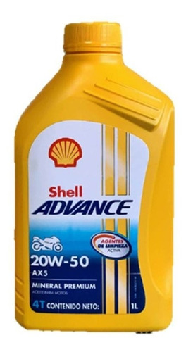 Aceite Shell Advance 4 Tiempos 20w50 Motocicleta