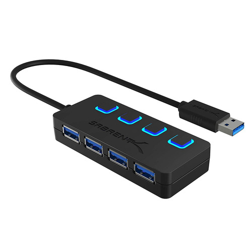 Adaptador 4 En 1con Luz Led - Cuatro Puertos Usb 3.0 (xsr)