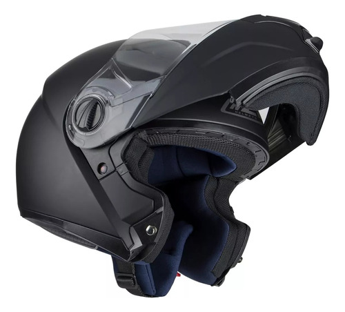 Casco Moto Nzi Rebatible Flippy Negro Cuota En Devotobikes