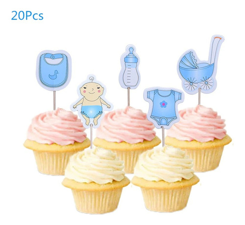 Set Cotillon Decoracion Para Cupcakes Niño