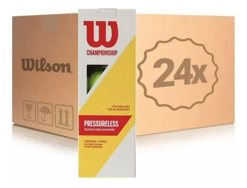 Pelota Tennis Wilson Caja Championship Pressureless X24 Amar