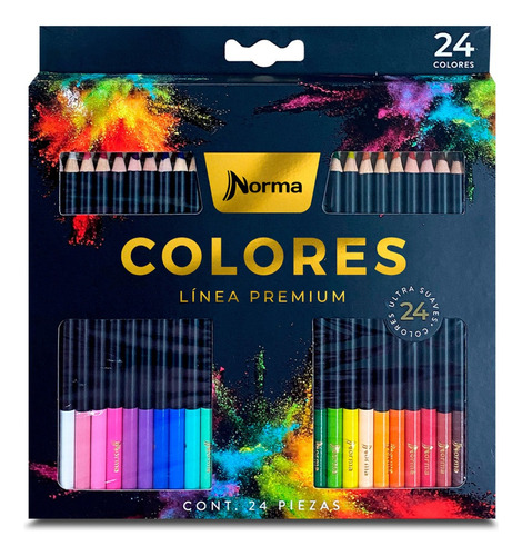 Lapices De Colores Intensos Norma Linea Premium 24 Piezas