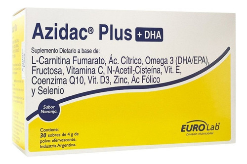 Eurolab Azidac Plus + Dha 30 Sobres Fertilidad Masculina