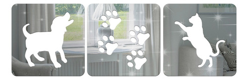 Kit 3x Espelho Decorativo Acrílico Mosaico Gato Cachorro