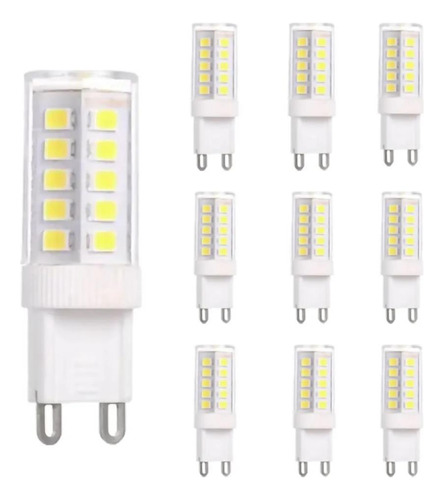 10 Lâmpada Led G9 5w Branca Fria Para Lustre Arandela