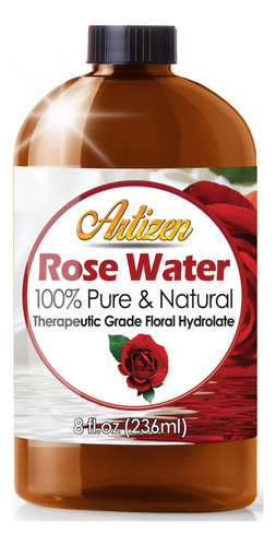 Aceite Esencial De Agua De Rosas Artizen De 8 Onzas (100% Pu