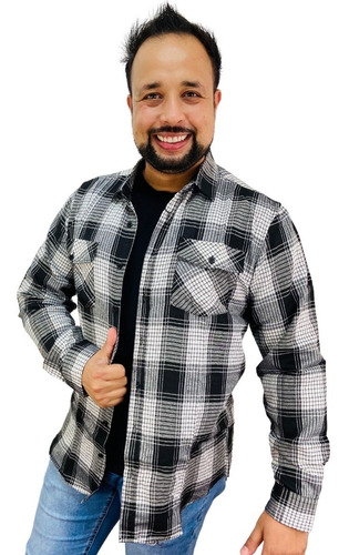Imagem 1 de 4 de Camisa Masculina Flanelada Delkor Plus Size