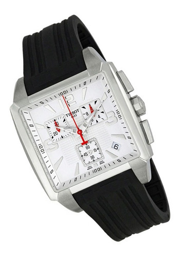 Reloj Tissot Para Hombre Quadrato T005.517.17.277.00 Acero Color de la malla Negro Color del bisel Plateado Color del fondo Blanco