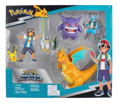 Pokemon Máster Journeys Set Juego 6 Figuras Ash Pikachu