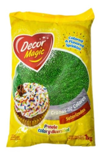 Grana Decormagic Verde Oscuro X1kg - Cotillón Waf