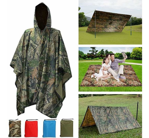 Poncho De Agua / Carpa Militar Impermeable / Hiking Outdoor