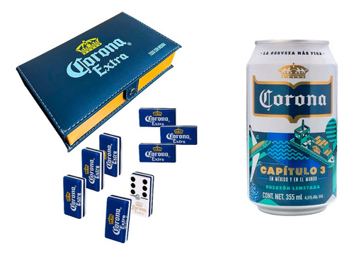 Domino Corona Extra Fondo Azul + Lata Coleccion Corona Cap 3