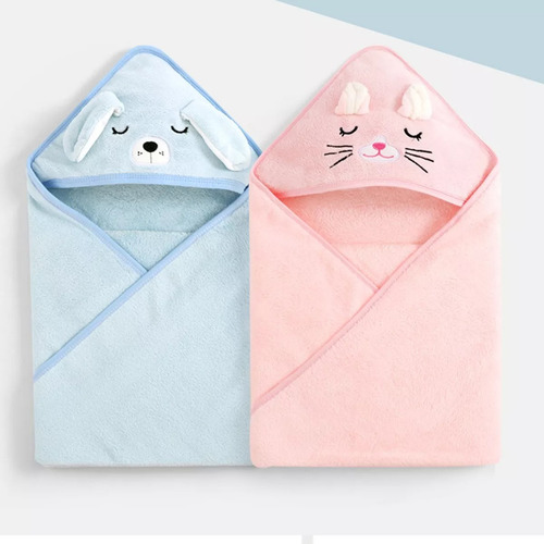 Toalla De Baño Bebé Con Capucha Animales Manta Suave (0-3a)