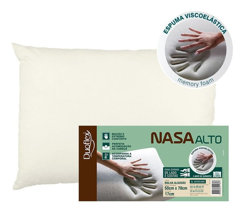 Travesseiro Nasa Alto Viscoelástico Duoflex 17cm