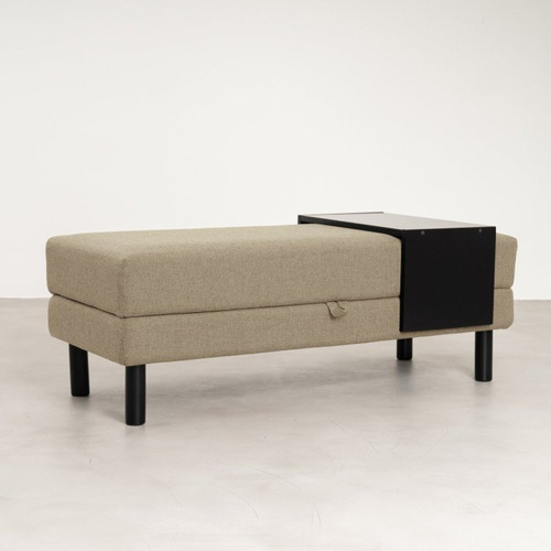 Conjunto Puff Baú 120cm E Bandeja Antúrio Cabecasa Wt