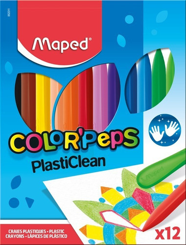 Crayones Plásticos Maped Color'peps X 12 Simil Jovi