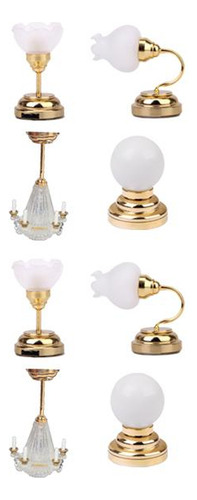 8 Piezas De Escala Casa De Muñecas Miniatura Led Lámpara