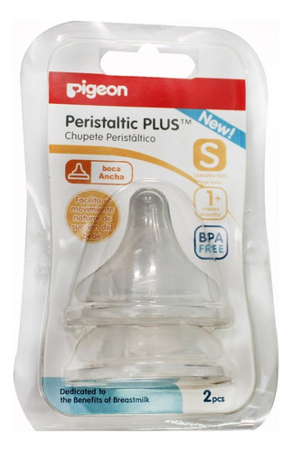 Tetina Pigeon Peristaltic Plus Cuello Ancho Flujo Lento 2 Pz