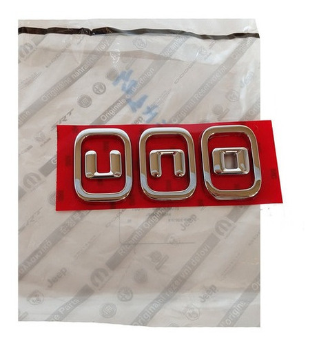 Emblema Tampa Traseira Novo Uno 2011 2012 2013 Fiat